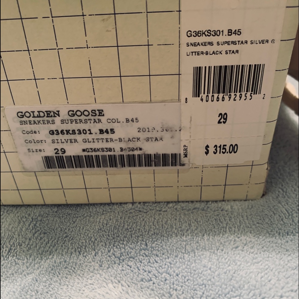 Golden Goose Superstar Sneakers Silver Glitter GIRL’S EU 29 NIB - Picture 9 of 9